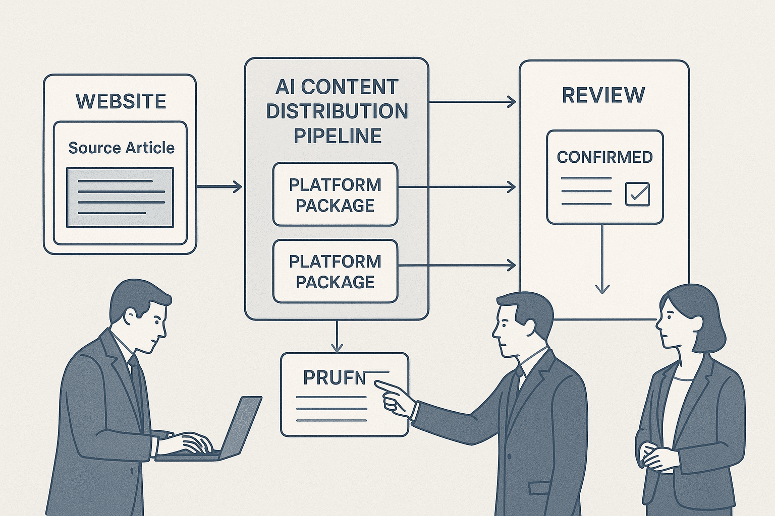 Topic12 B2B AI content distribution pipeline visual